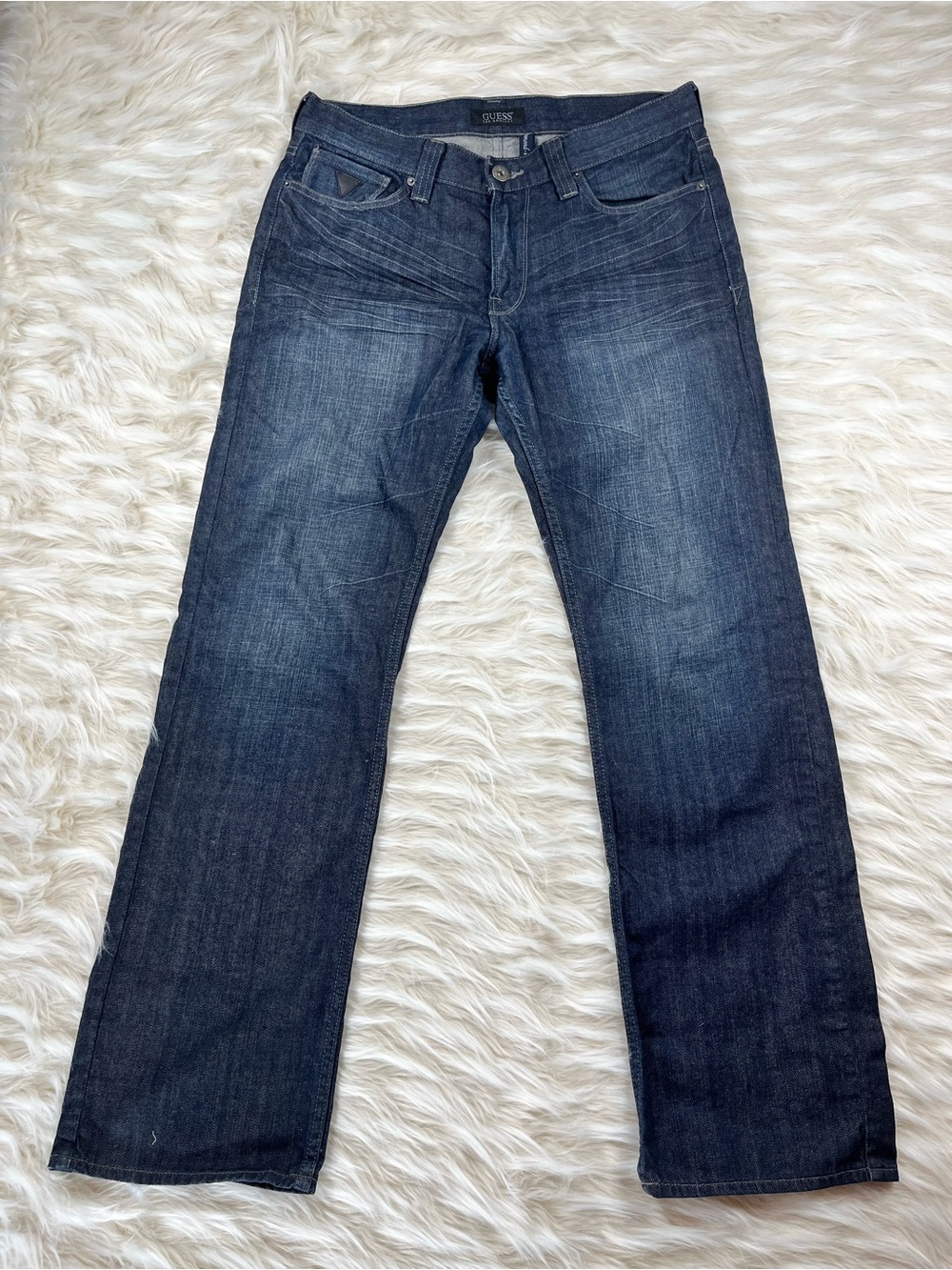 Guess Desmond Jeans Men's 34x32 Mid Rise Relaxed Fit Dark Wash